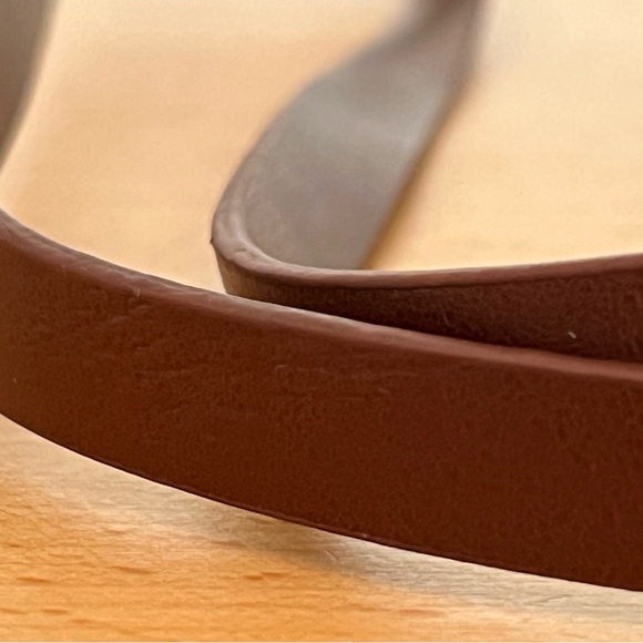 Women’s Michael Kors Skinny Brown Leather With Silver Metal Buckle Waist Belt - Picture 7 of 8